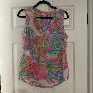 Lilly Pulitzer Silk Stacy Resort White shellabrat blouse Size M